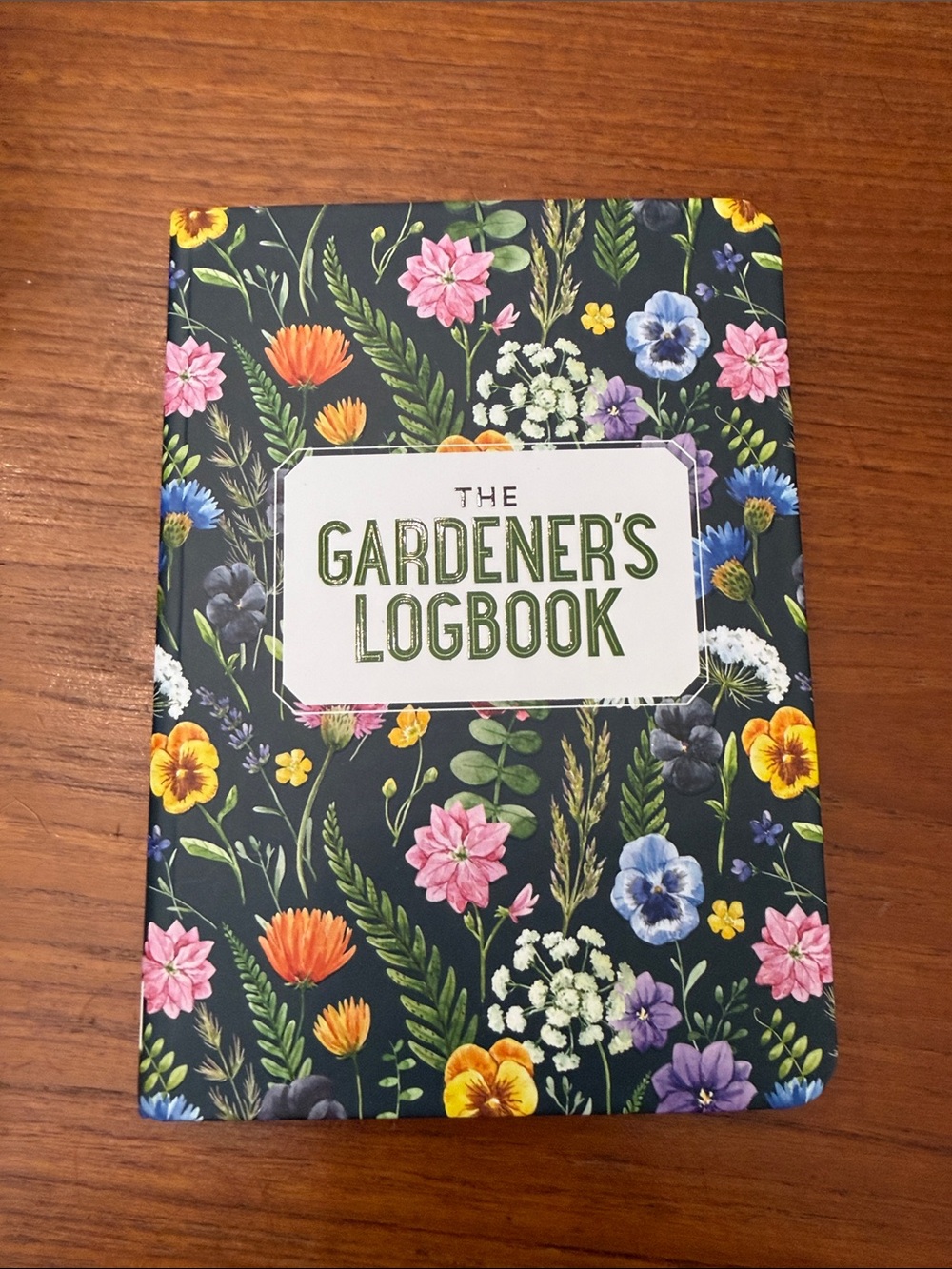 The Gardener's Logbook Floral Notebook - Black Floral